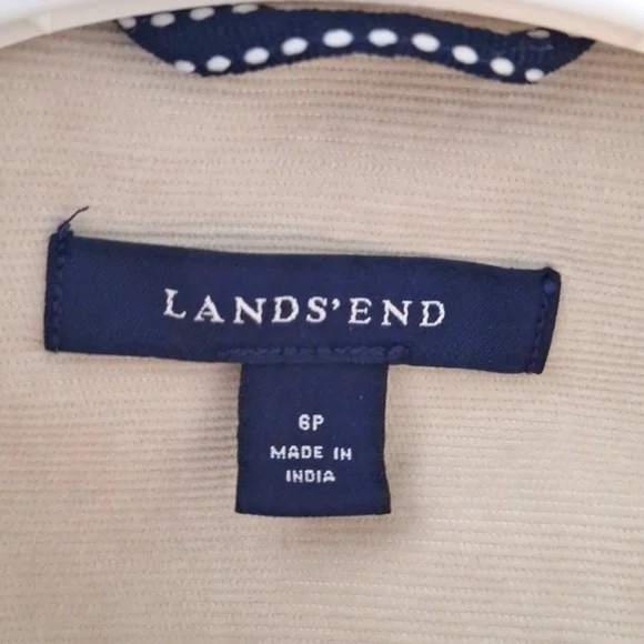 3/$20-Land's End Cotton Corduroy Jacket, Cream, Button Details, sz 6, NWOT - Picture 12 of 13